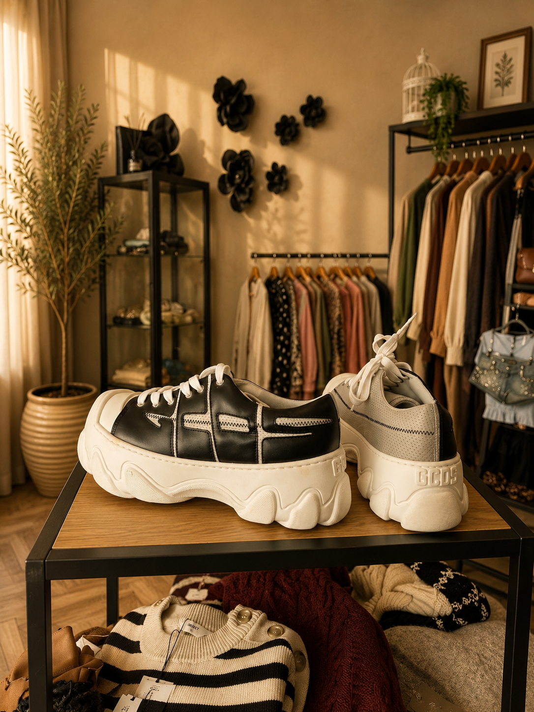 Sneakers Black & White & Grey  GCDS