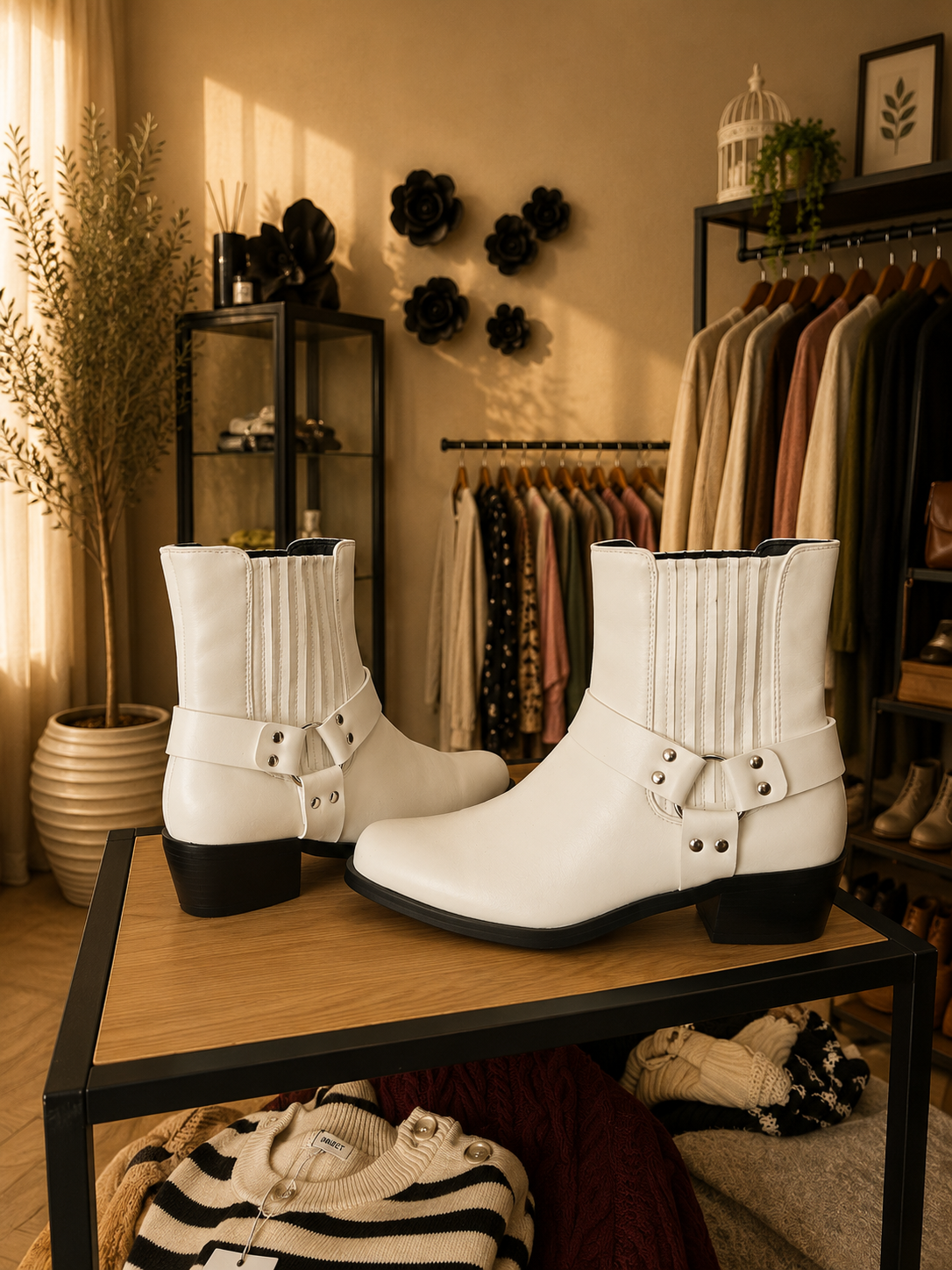 Botki White & Black