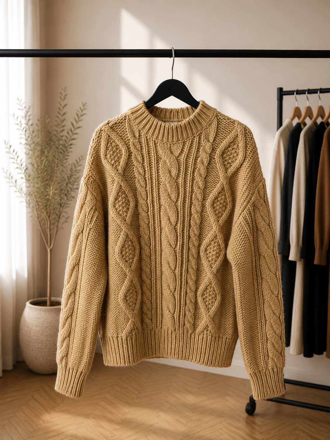 Damski sweter warkoczowy