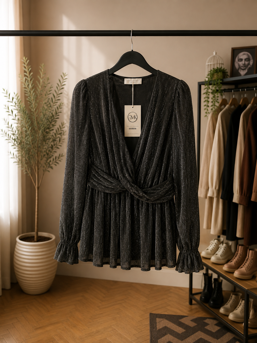Elegancka Bluzka Shine Black